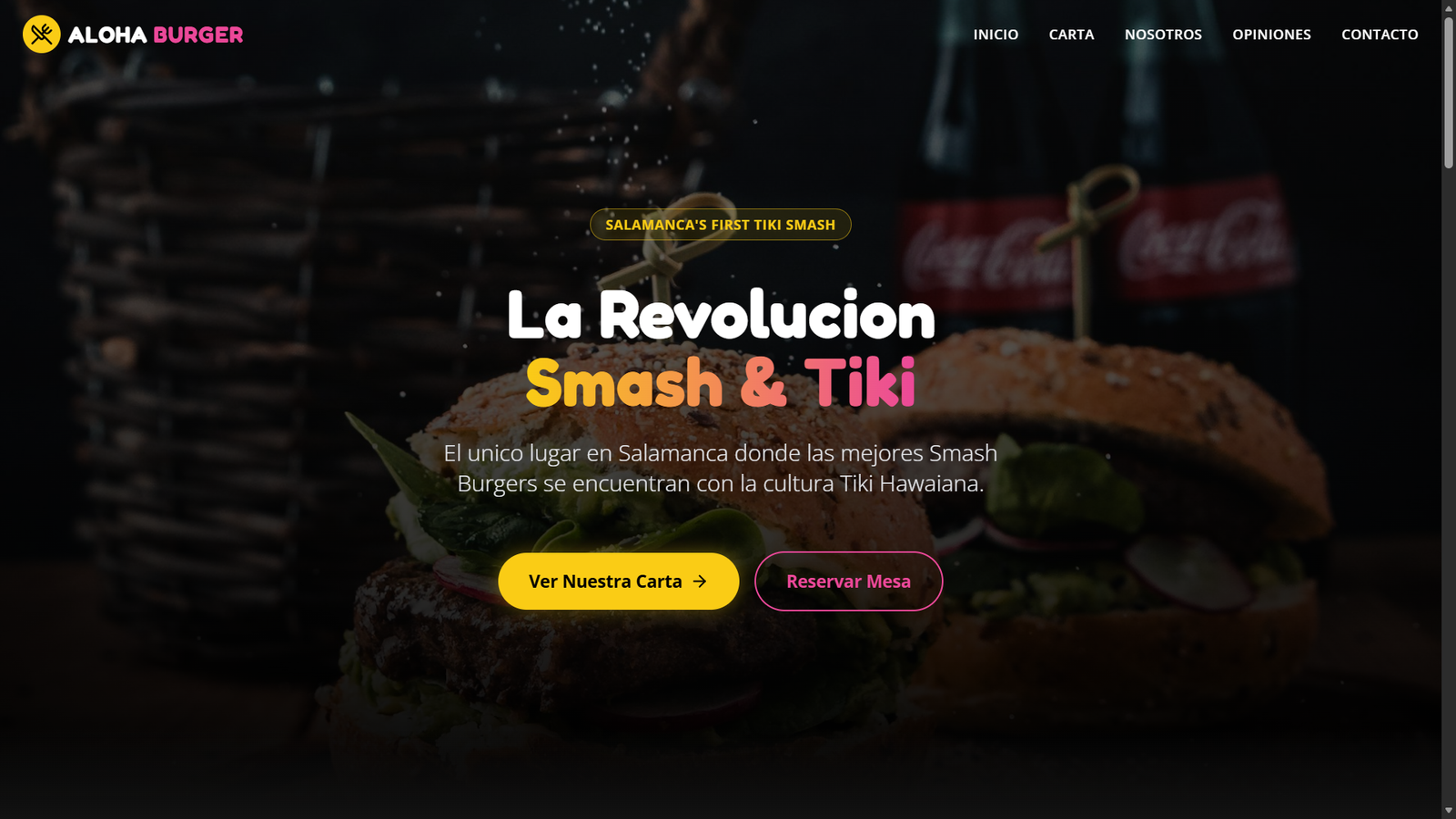 Captura de la web Aloha Burger