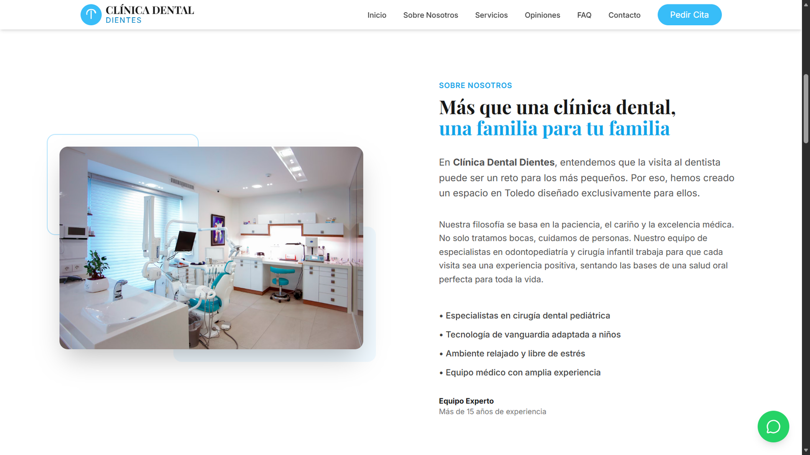 Captura de la web Clínica Dental Dientes